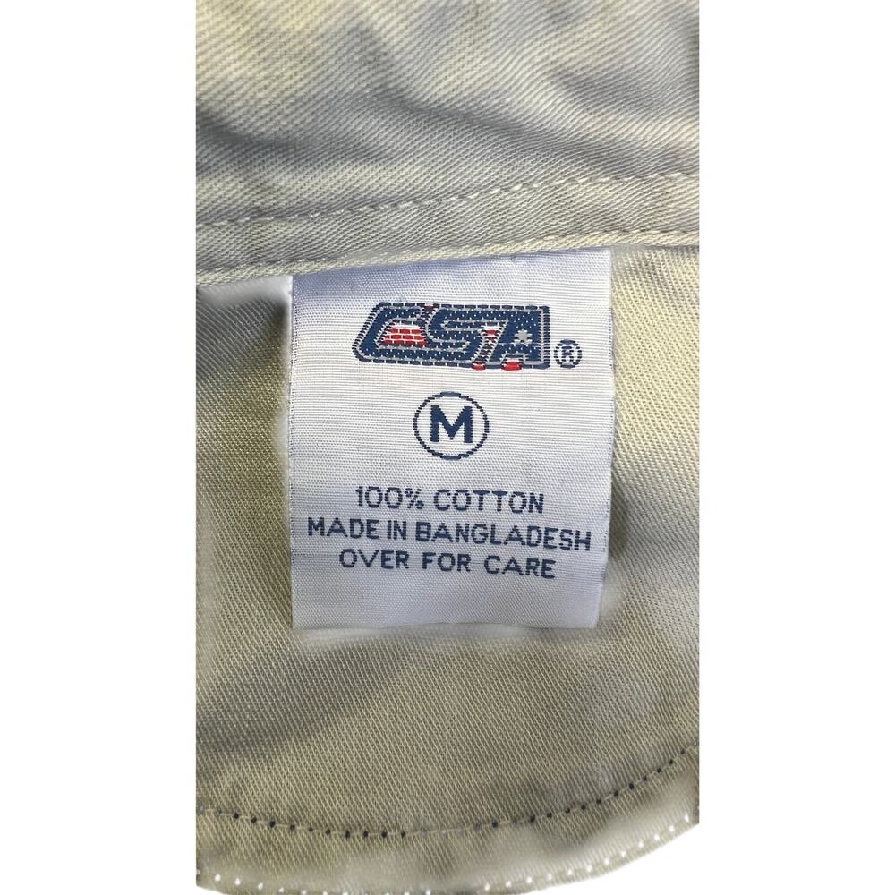 🧢 CSIA M Blue 100% Cotton Button-Down Shirt Bear Patch Preppy Sportcore Y2K - Picture 4 of 4